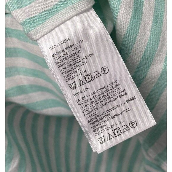 Tommy Bahama Turquoise Linen Button Front Top Size XL Tunic Beach Resort - Picture 14 of 15